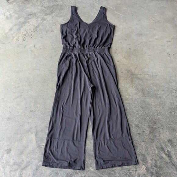 Pact Organic Black Sleeveless V-Neck Wide Leg Jumpsuit medium - Picture 10 of 10